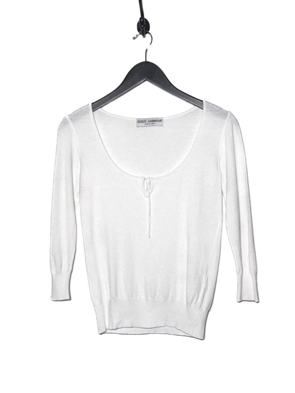 Dolce & Gabbana White Knit with Lacing Detail